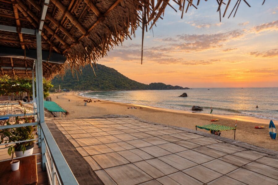 Sea view from an Agonda Cottages terrace
